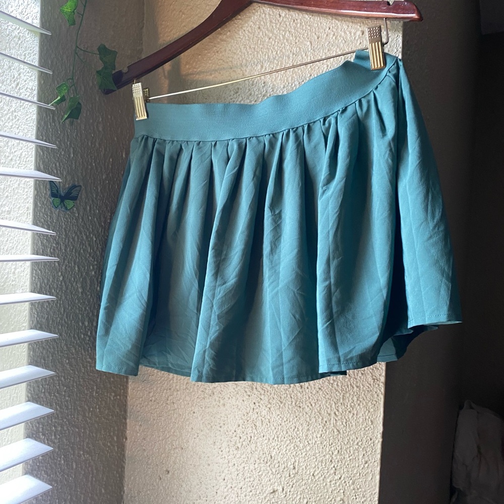 Green flared skater skirt